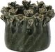 J-Line Bloempot met rozen - keramiek - petrolblauw - small