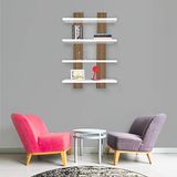 Homemania Plank, spaanplaat, Wit, Eik, 50 x 17 x 80 cm
