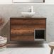 Hudson Reed Hoxton Meuble de lavabo suspendu 100cm Chêne foncé avec étagère ouverte, éclairage LED et lavabo à poser ovale Blanc