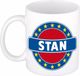 Bellatio Decorations - Stan voornaam - koffiemok - beker - wit/blauw - 300 ml