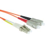 ACT RL8501 Câble de raccordement fibre optique Duplex LC vers SC 1 mètre Orange LSZH OM2