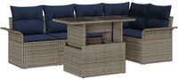 vidaXL Tuinbank Set 6-delig Grijs Polywood