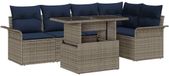 vidaXL Banc de jardin 6 pièces gris polywood