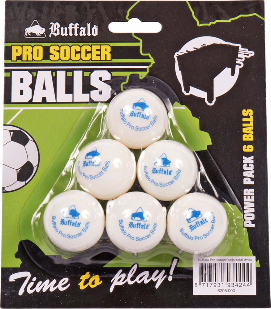 Buffalo Pro tafelvoetbal balletjes set/6pcs white