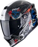 Scorpion Covert FX Skullz Integraalhelm - Zwart/Blauw/Grijs/Rood - Maat S