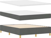 vidaXL Boxspring Bed met Hoofdeinde Donkergrijs 140 x 190 cm Stof