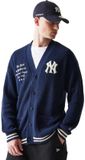 New Era Vest MLB Collegiate Script New York Yankees Heren L Katoen V-hals Navy