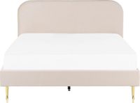 Beliani FLAYAT - Tweepersoonsbed - Beige - 180 x 200 cm - Fluweel