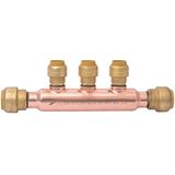SharkBite 25552LF Spruitstukken met Push-Fit takken, Messing, 3/4" x 1/2", 3 open haven