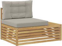 vidaXL - Buiten - eindsofa - Wit - 115 - x - 83 - x - 73 - cm - Massief - Acacia - Hout