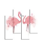 Homemania Afbeelding Flamingo, 4 delen, dieren, woonkamer, slaapkamer, meerkleurig, 76 x 0,3 x 50 cm, HM204PMDF287, MDF
