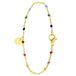Lucardi Dames Armband graveer disc regenboog emaille - Staal - Armband - Cadeau - 19 cm - Goudkleurig