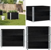 vidaXL Plantenbak - 80x60 cm - massief grenenhout - zwart