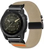 By Qubix - Nylon bandje met parachute sluiting - Beige - Geschikt voor Garmin Quatix 8 - 51mm