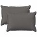 vidaXL - Taie d'oreiller - 2 pièces - BOIS - Gris clair - 50 x 80 cm - Faux lin