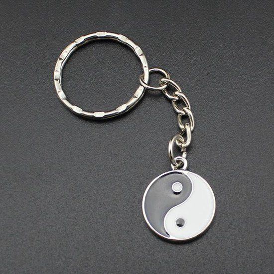 Yin Yang Sleutelhanger - Zilverkleurig - Unisex - Sleutelhanger