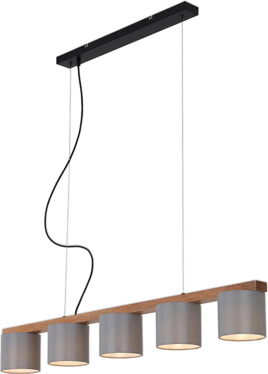 Briloner Leuchten WOOD & STYLE hanglamp - metaal - grijs