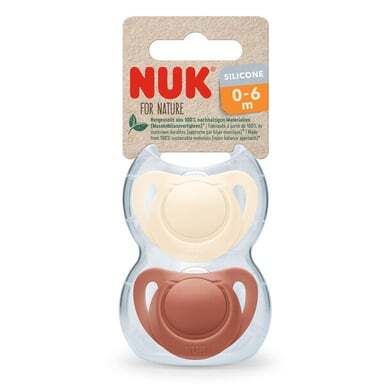 NUK NUK Fopspeen Voor Nature Siliconen 0-6 maanden rood/crème 2-pack