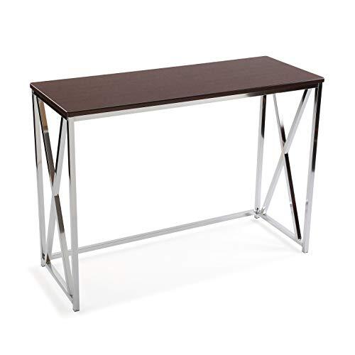 Versa Modena smal meubelstuk voor de entree of hal, moderne consoletafel, afmetingen (H x L x B) 76 x 40,5 x 106,5 cm, hout en metaal, kleur: bruin