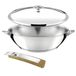 Cuisinox Wok van roestvrij staal, 28 cm + handvat in houtlook