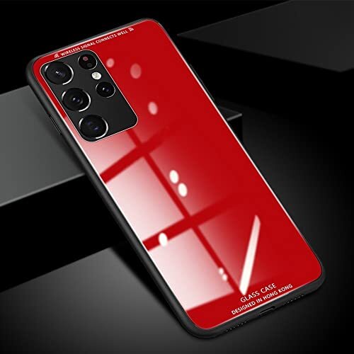 CHILZO Voor Samsung Galaxy A72 A52 A 32 42 A12 A53 5g A52s S21 Ultra Plus FE Case Gehard Glas Case Voor Samsung S22 Ultra S20 FE Plus,rood,voor Galaxy S22 Ultra