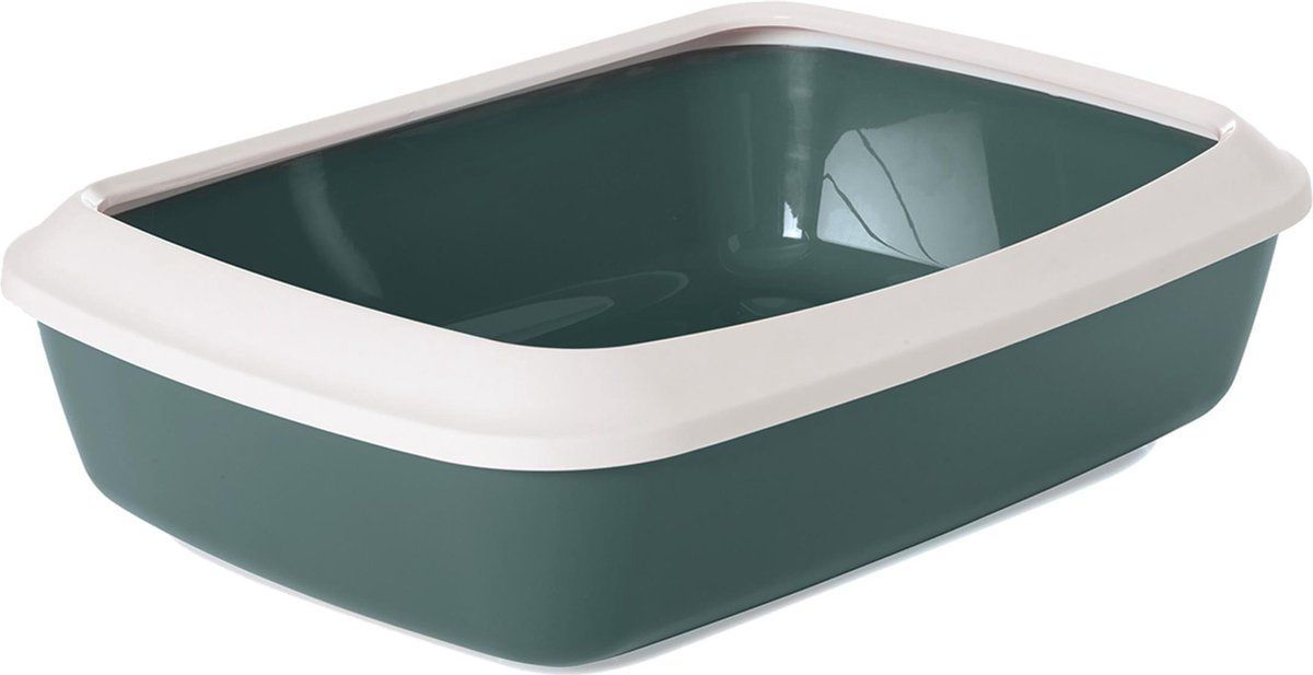 Savic Kattenbak KLEIN met rand iriz groen 42x31x12,5cm