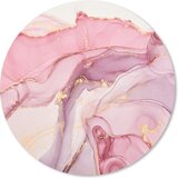 MousePadParadise Ronde Muismat - Goud - Marmer - Roze - 50x50 cm - Standaard - Hard - Rubber/Textiel