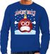 Bellatio Decorations Angry balls Foute Kerst trui / sweater - Blauw - Heren - XL