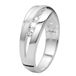 Lucardi Dames Ring mat/glans met zirkonia - Ring - Cadeau - Echt Zilver - Zilverkleurig