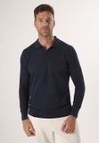 Felix Hardy Trui Met Polokraag En Knopen - Polo Shirt - 100% Katoen Heren Navy - 2Xl