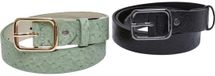 Urban Classics Ostrich Synthetic Leather 2-pack Riem L/XL Zwart/Groen