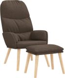 vidaXL Relaxstoel met voetenbank stof taupe