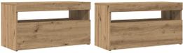 vidaXL TV-kastjes met LED-verlichting, 2 stuks, kunstmatig eikenhout