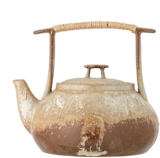 Bloomingville Theepot aardewerk bruin Ikigai