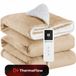 CoolHome HB25 Elektrische Warmtedeken - Flanel & Melkfleece - Beige - 130 x 180 cm