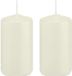 Trend Candles Bougie cylindrique/bougie tronc - 2x - blanc ivoire - 5 x 10 cm - 23 heures de combustion