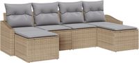 vidaXL Tuinset, 6-delig, beige en lichtgrijs, polyrotan