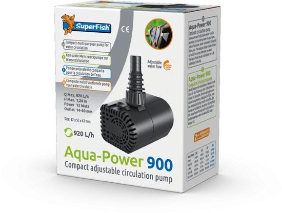 SuperFish Aquapower 900 - 920 L/H Waterpomp - Zwart