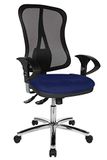 Topstar Head Point SY Deluxe, ergonomische bureaustoel, inclusief armleuningen, stof, blauw/zwart