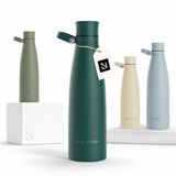 LARS NYSØM Nåde Roestvrijstalen drinkfles 750ml - BPA-vrije geïsoleerde waterfles 0,75 Liter (Pine Green)