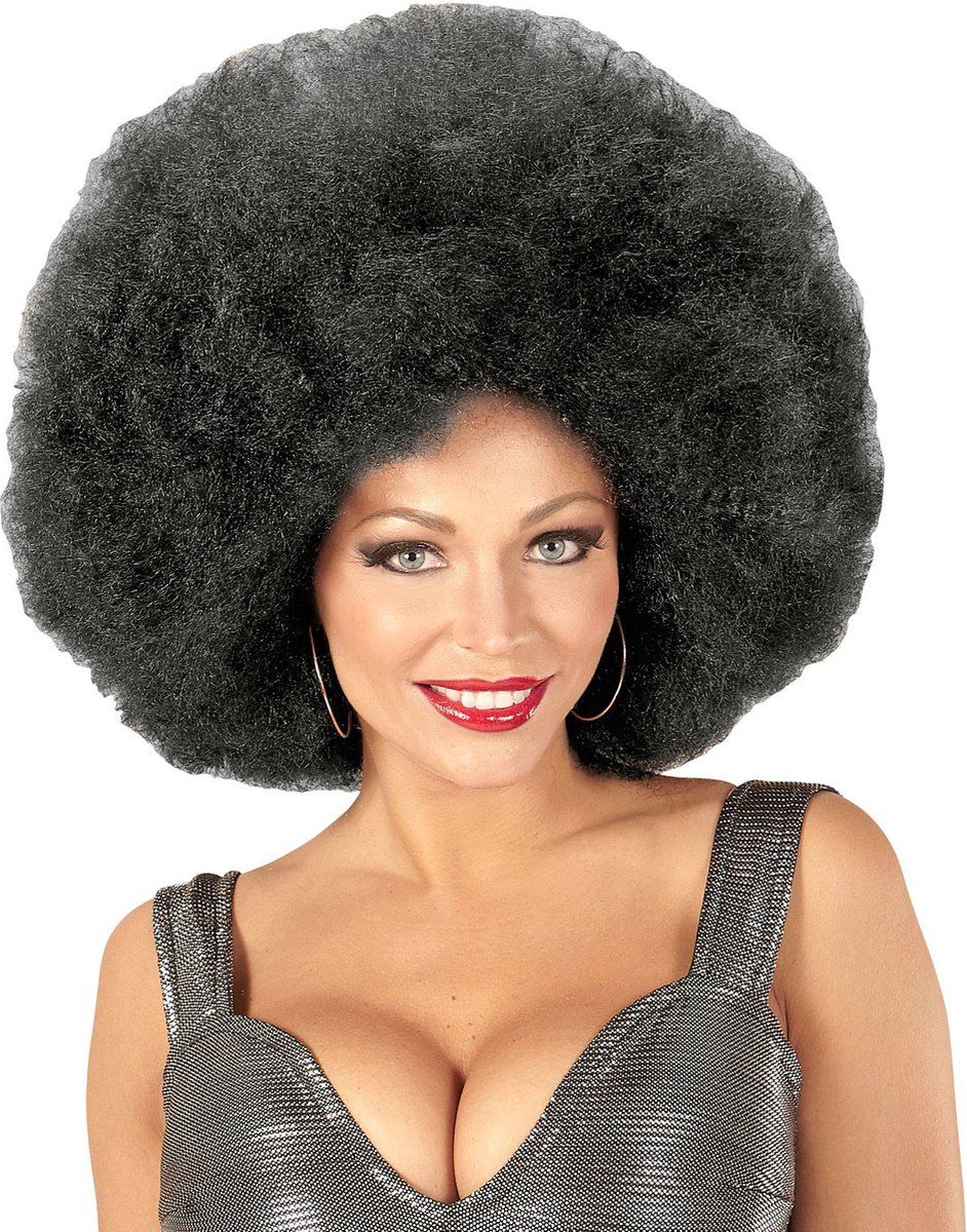 Widmann Pruik Afro Extra Groot Zwart | One Size