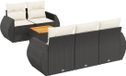 vidaXL Loungeset met kussens, polyrotan, zwart