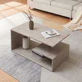 en.casa Salontafel Haarlem rechthoekig betonkleurig licht 90x50x41 cm