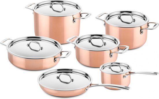 DUCQ Koperen Pannenset 6 delig