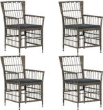 vidaXL Tuinstoelen 4 st Grijs polyrotan