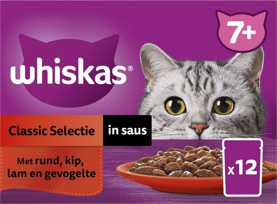 Whiskas Classic 7+ Multipack - Maaltijdzakjes - 12 stuks
