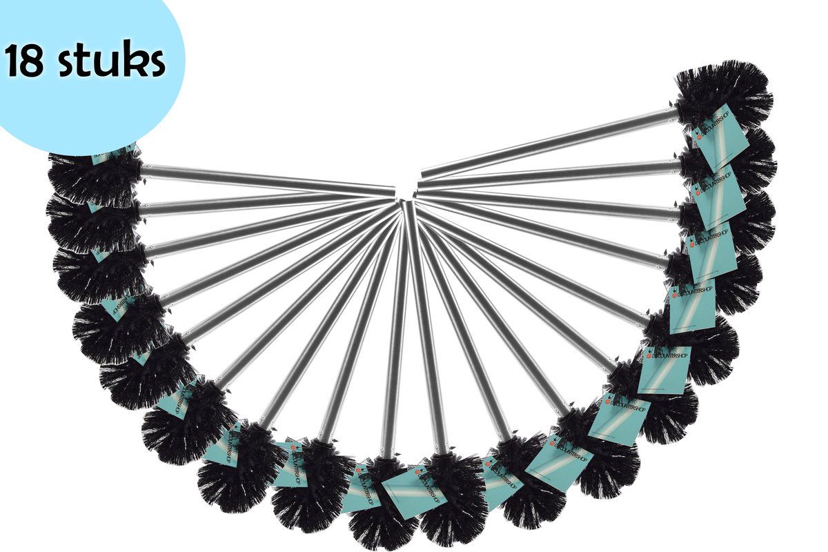discountershop Losse toiletborstel universele RVS Toiletborstel Set - 18 Stuks WC-borstel WC Toilet Borstel Borstels Toiletborstels