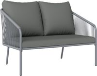 Outsunny Rattan Tweezitsbank - Geweven hars - 112x72x76cm - Grijs