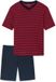 SCHIESSER - Pyjama kort - Heren - Rood - Gestreept - Korte mouw - 100% katoen