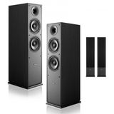 VEVOR Passief 2-weg staande luidsprekers, paar met 1-inch tweeter en twee 6,5-inch woofers, 400W piekvermogen, frequentiebereik van 65Hz-20kHz, robuuste MDF-behuizing, voor thuisaudio, paar